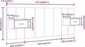 sonoma tölgyszínű szerelt fa ágyfejtámla szekrényekkel