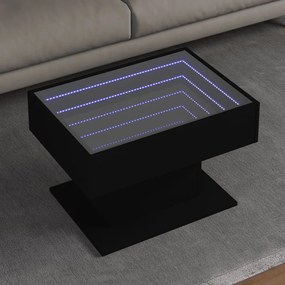 Fekete szerelt fa dohányzóasztal 70 x 50 x 45 cm