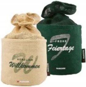 Juta Parkside virágtartó fedél (zöld/natúr/feliratos, 2 db)