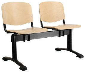 ISO fa pad, 2 üléses - fekete lábak, bükkfa