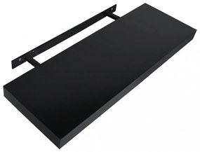 2 darab fekete lebegő fali polc 60 x 20 x 3,8 cm