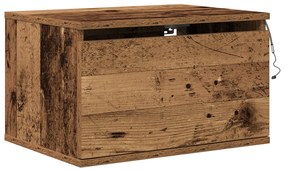 Éjjeli asztal LED világítással, régi fa 50x36x30 cm