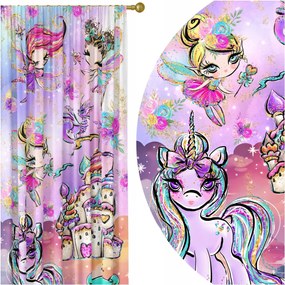 Kész Függöny Béka Szalag 140X250 Tündér Függöny Unikornis Mese 190
