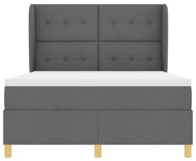 Boxspring Ágy Matracokkal Sötét Szürke 160x200 cm Szövet