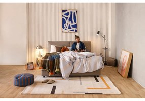 Szürkésbarna kárpitozott ágyneműtartós franciaágy ágyráccsal 180x200 cm Myra Pillow – Bonami Selection
