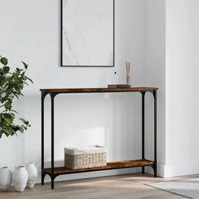 füstös tölgy színű szerelt fa tálalóasztal 100x22,5x75 cm