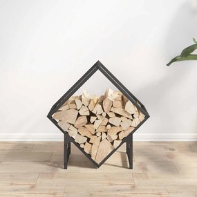 fekete hidegen hengerelt acél tűzifatároló 50x25x50 cm