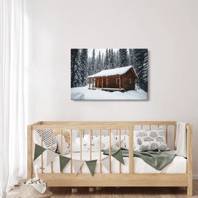 Kép - Hóval borított kunyhó (90x60 cm)