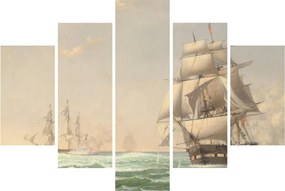 Kép - Fitz Henry Lane, The United States Frigate President Engaging the British Squadron, reprodukciók (150x105 cm)