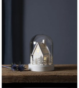 Fehér fénydekoráció karácsonyi mintával ø 12,5 cm Kupol – Star Trading