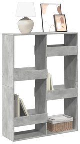betonszürke szerelt fa könyvespolc 100 x 33 x 135 cm