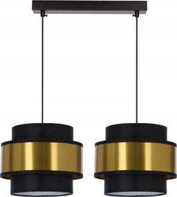 Candellux Prestige függőlámpa fekete 2x40w e27 lámpabúra fekete+arany