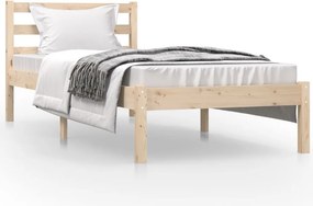 vidaXL Small Single tömör fenyőfa ágykeret 75 x 190 cm