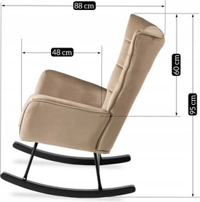 Hintafotel bézs bársony kárpittal – JACKSON