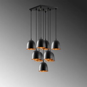 Kábeles csillár TATTOO 9xE27/40W/230V fekete