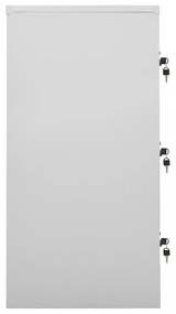 2 db világosszürke-kék acél zárható szekrény 90 x 45 x 92,5 cm