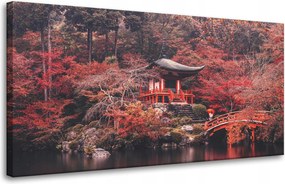 Vászonkép Fák Színes Japán Stílus Nyugalom 80x40 cm