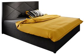 Franciaágy  Boxspring 140 cm Fade 4 (fekete) (matraccal és tárolóhellyel). 1046517
