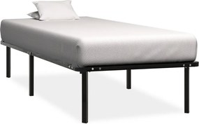 vidaXL fekete fém ágykeret 100 x 200 cm