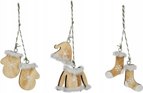 Fából Készült Karácsonyi Medálok Karácsonyi Díszek 3,1 x 2 x 7,3 CM