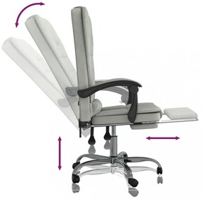 vidaXL viágosszürke bársony dönthető masszírozó irodaszék