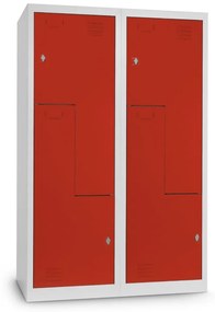 Fém szekrény Z, 120 x 50 x 180 cm, csavaros zár, piros - ral 3000