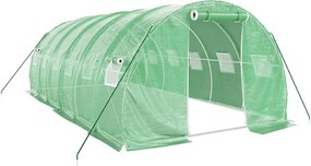 vidaXL zöld acélvázas melegház 18 m² 6 x 3 x 2 m