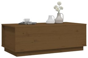 Mézbarna tömör fenyőfa dohányzóasztal 100 x 50 x 35 cm