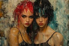 Canvas Vászonkép Lány Portré Cyberpunk Grunge Noir 120x80