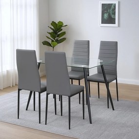 Nash 4+1 étkező garnitúra szürke-fekete