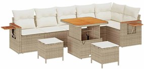 vidaXL Kerti Kanapé Szett párnával 9 pcs Beige és krém