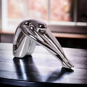 Asztaldísz 31x21x17 cm gyanta/fényes króm