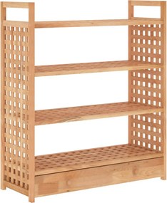 vidaXL tömör diófa cipőállvány fiókkal 70 x 27 x 81 cm