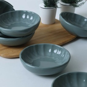 Laguna kőagyag tál 6 db, 12 cm, petrolkék
