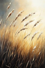 Vászonkép Canvas Természet Fű Gabona Kalász Mező Rét Sztyepp Szél 40x60