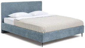 Kék kárpitozott franciaágy matraccal és ráccsal 180x200 cm Noira Slim - Bonami Selection