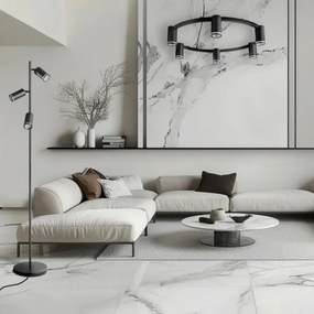 Csillár zsinóron PÁRIZS 6xGU10/12W/230V fekete