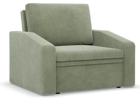 Vertico fekvőfotel, 80 cm széles, kordbársony, zöld