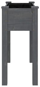 szürke tömör fenyőfa kerti ültetőláda béléssel 71 x 37 x 76 cm