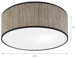 Mennyezeti lámpa SIRJA 2xE27/15W/230V Ø 35 cm barna