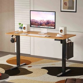 Elektromosan állítható magasságú íróasztal - 140x60cm arany tölgy ülő-/állómunkához - LVN System Lite LV1715