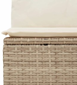 4 személyes bézs polyrattan kerti kanapé párnával