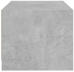 betonszürke dohányzóasztal üvegajtókkal 68x50x42 cm