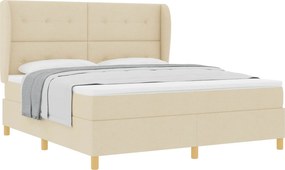 vidaXL Boxspring ágy matraccal Sötétszürke 90x190 cm Szövet Krém