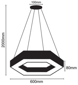 LED Csillár zsinóron LED/28W/230V 4000K átm. 60 cm