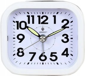 Fehér Téglalap Alakú Ébresztőóra Perfect BB08006 Szundi Háttérvilágítás 8x7 cm