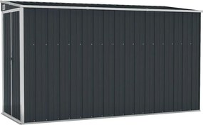 vidaXL antracitszürke acél falhoz erősíthető fészer 118 x 288 x 178 cm