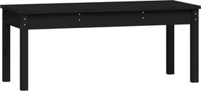 vidaXL fekete tömör fenyőfa kerti pad 109x44x45 cm