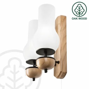 Brilagi - LED Fali lámpa COTTAGE 2xE14/40W/230V tölgy/fehér