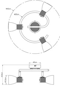 Globo 54352-3 - Spotlámpa GYLFI 3xE14/40W/230V